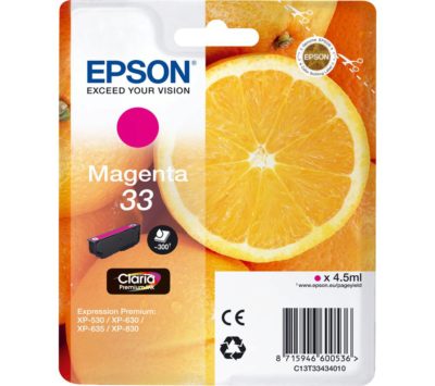 EPSON No. 33 Oranges Magenta Ink Cartridge EPSON No. 33 Oranges Magenta Ink Cartridge